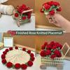 Handmade Crochet Rose Flower Coaster Set Heat-Resistant Cup Mats for Home Decor DIY Mother's Day Gift Eco-Friendly