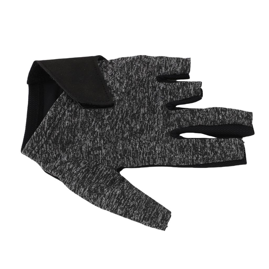Pool Glove Left Hand Billiard Snooker Cue Sport Elastic 5 Finger Universal for Men Women Grey