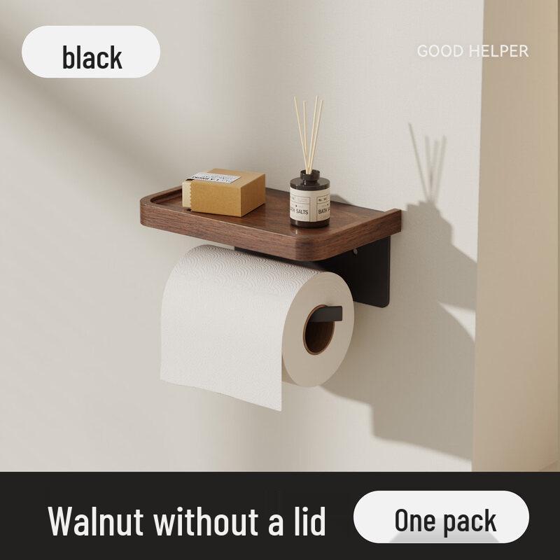 LIEI Drill-Free Walnut Toilet Paper Holder