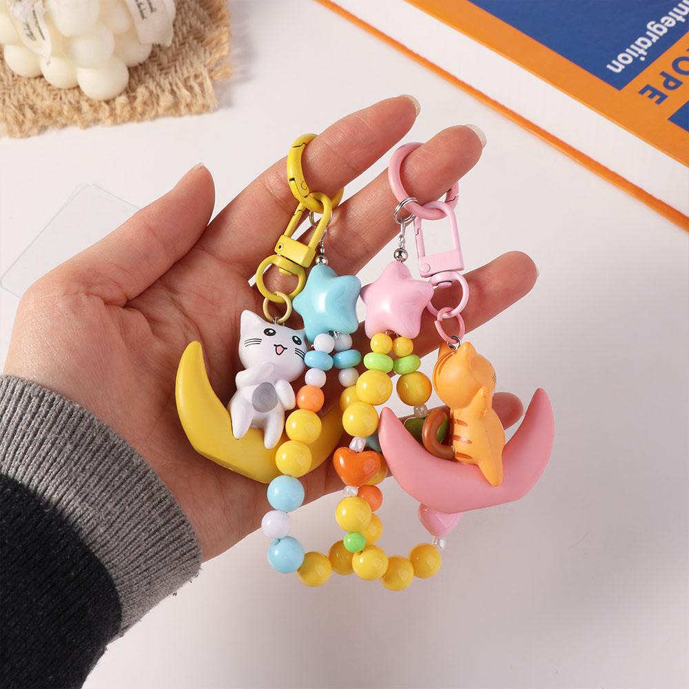 Vit Grå Kattunge Gosedjur Mjuk Päls Fylld Katt Nyckelring Simulerad Katt Docka Husdjursleksaker