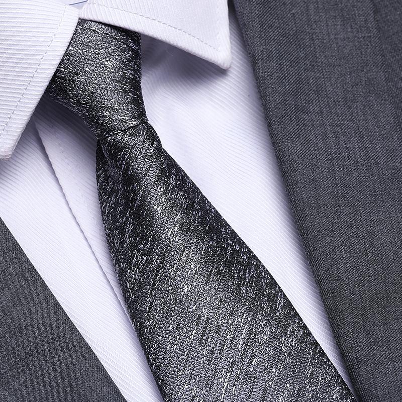 Black No Zipper Men'S Professional Dress Tie Business Casual Wedding Groom Korean Edition One Pull Tie