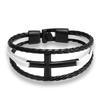 European and American Cowhide Woven Cross Bracelet, Fashion Trend T Buckle Strap 2026