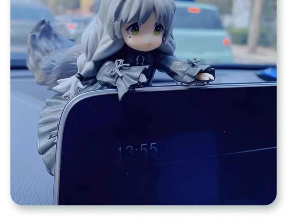 Anime Kočka a Dívka Kreslené Ozdoby na Palubní Desku – Roztomilé Dekorace Interiéru Auta