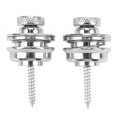 2 Pezzi Blocca Cinturino per Chitarra Pulsanti di Sicurezza Metallo Robusto Testa Piatta Rotonda Antiscivolo Resistente alle Cadute
