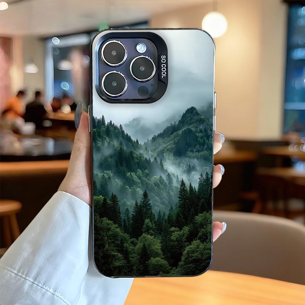 Fog Forest Mountain View Printed Phone Case Suitable for iPhone 17 16 15 14 13 12 11 Pro/Max/Plus Anti Drop and Anti Shock