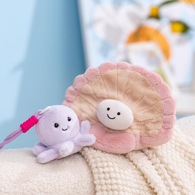 Tortoise Seahorse Octopus Crab Clam Plush Keyring Toy Collectors Doll Children