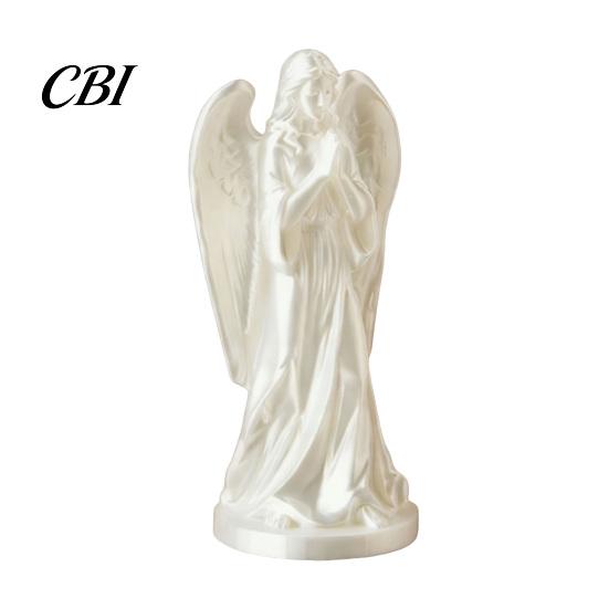 Collectible Desktop Handicraft 3D Printed Angel Figurine Statue, Vintage Desk Ornament with Flowing Robe & European Statue Wing, Matte Finish