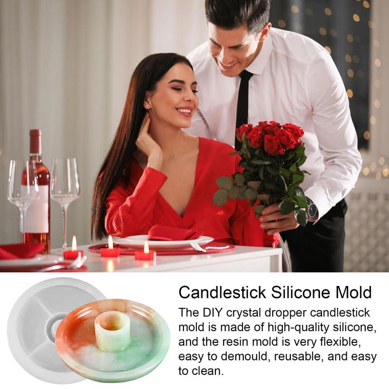 Resin Silicone Molds Candlestick Making Mold Easy Release Plaster Ornament Mold Handicraft Aromatherapy Decoration Crafting
