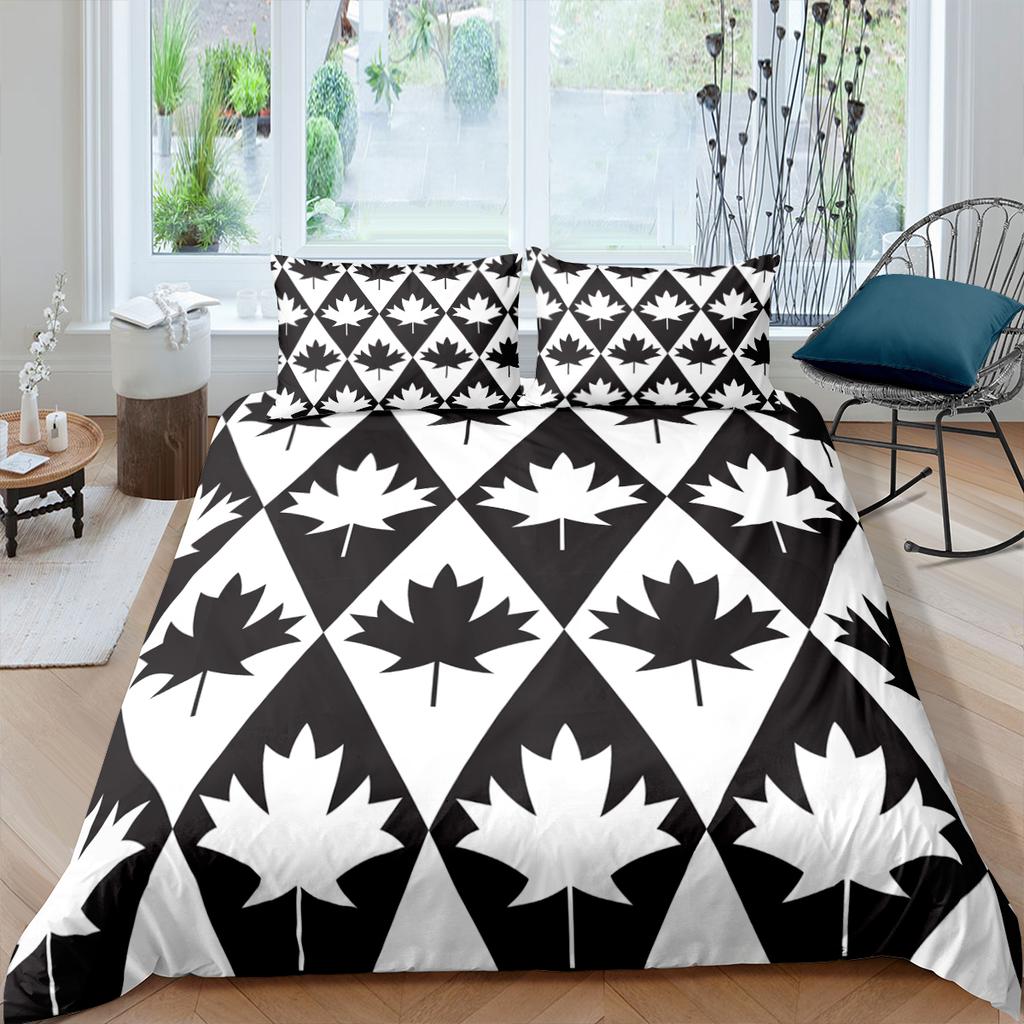 Euro Happy Canada Day Bedding Map Leaf Printed Duvets Cover Comforter Bed Single Queen King Double 2P Home Bedcloth 220X240Cm