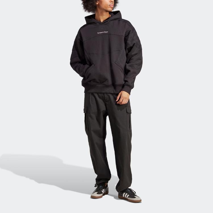 Adidas Originals Blue Version Series Solid Color Drawstring High Waist Cuffed Sweatpants Men Bottoms Black IA2456