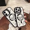 Silver Butterfly Acrylic Hard Shell For iPhone16 16pro 15ProMax 11 12 13pro 14Plus Multi Functional Lens Phone Holder Phone Case