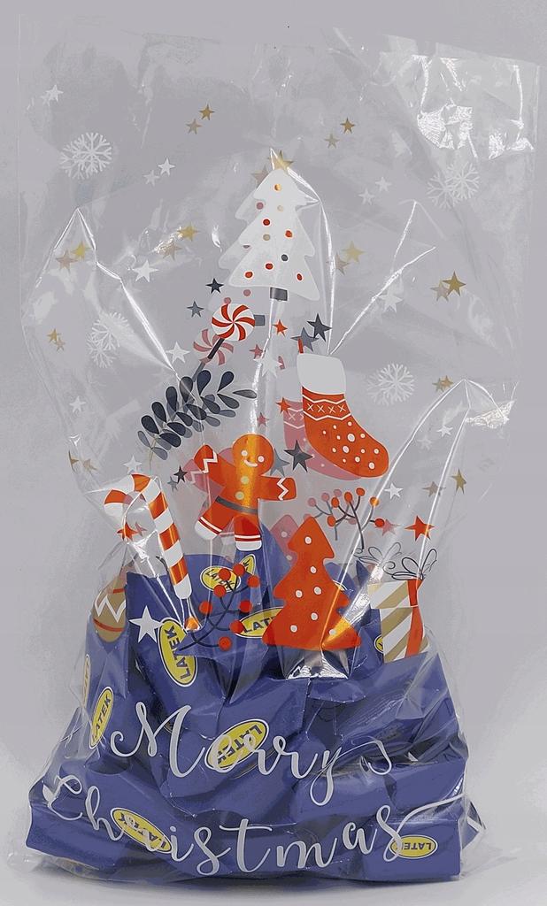 Xmas Plastic Bags Double-Sided Print 30X50Cm