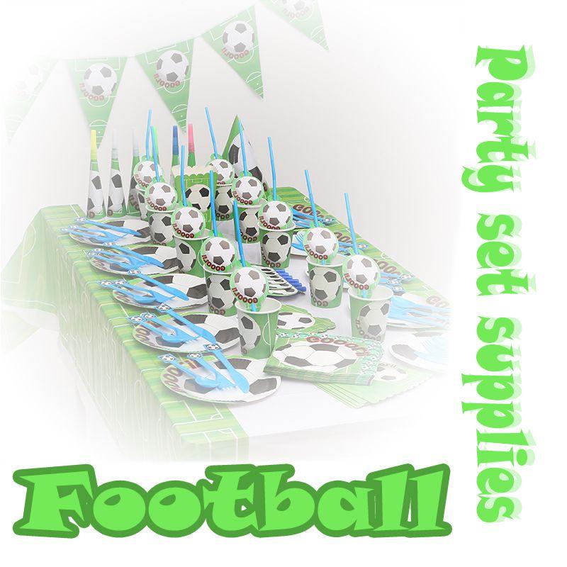 Cartoon Football Theme Party Tableware Plates Napkins And Favors For Kids Events