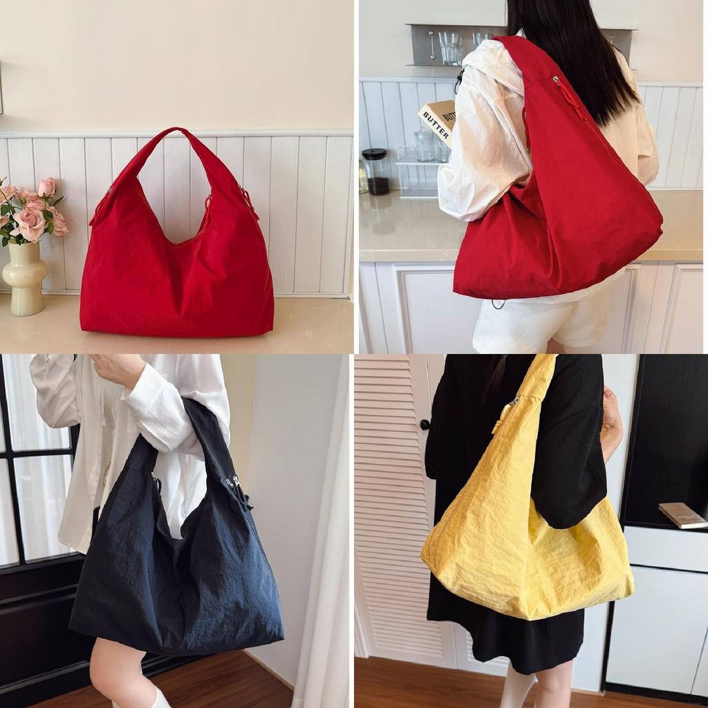 Simple Solid Color Large Capacity Women Casual Shoulder Tote Bag For Daily Use
