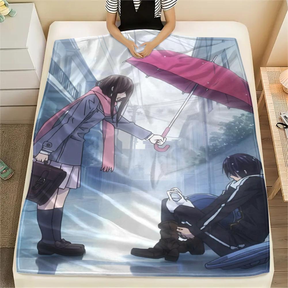 1PC Noragami Stray God Print Flannel Blanket, High quality Comfortable for All Seasons, Home Decor, Warmth and Comfort, Perfect for Christmas Gifts 98