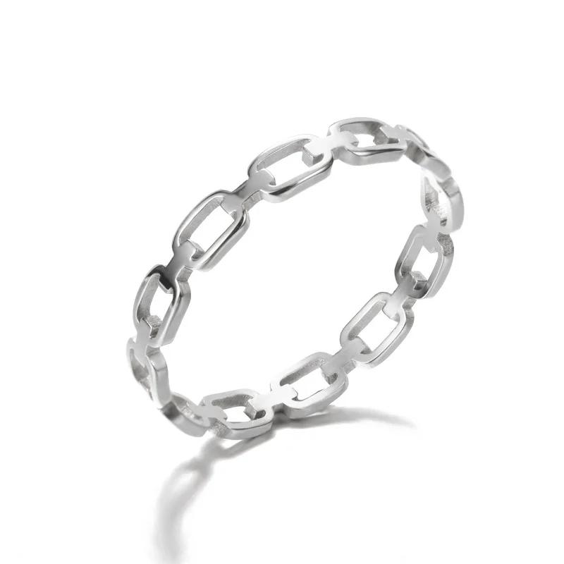 2022 Trendy Hollow Roman Numeral Ring Stainless Steel Love Heart Finger Rings Geometry Brand Jewelry Women Size 7-9