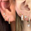 925 Silver Needle 11/13mm Small Hoop Earrings for Women Circle Piercing Huggie Earrings Multicolor Zircon Earrings Party Jewelry