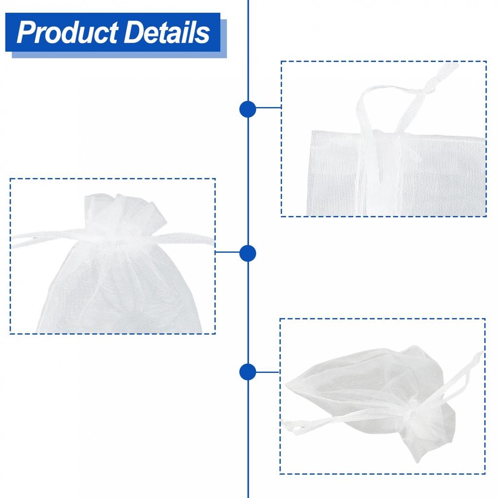 Klasické bílé organzové sáčky na párty 100 ks na události a suvenýry
