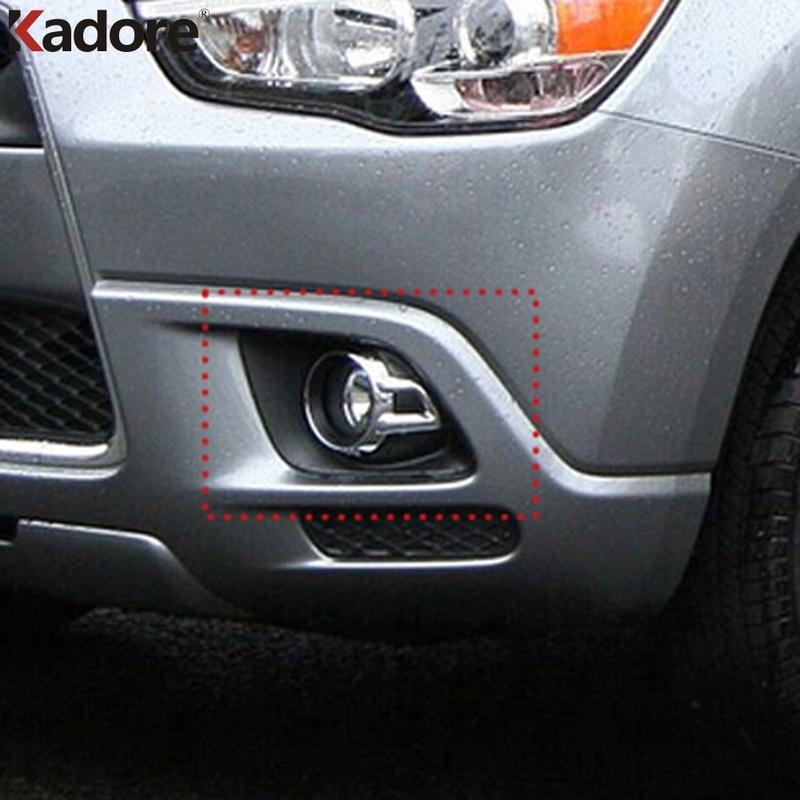 Front Fog Light Lamp Cover Trim For Mitsubishi ASX 2010 2011 2012 Chrome Car Accessories Front Foglight Foglamp Bezel Trims
