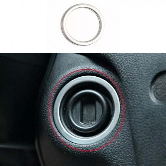 2009-15 Silver Titanium Car Inner Engine Start Stop Button Trim For Benz E-Class
