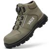Safety Shoes with Dial Closure X Low Sole Waterproof Lightweight Design X Comfortable for Long 27cm Khaki [uateeff] Comfortable High-cut