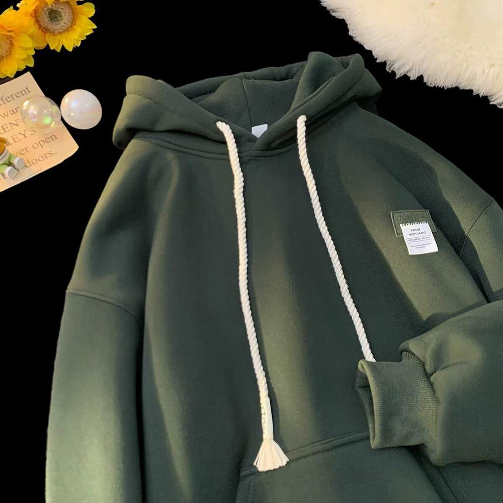 High Street Trendy Autumn/Winter Men's Versatile Hooded Printed Thick Hoodie for Couples