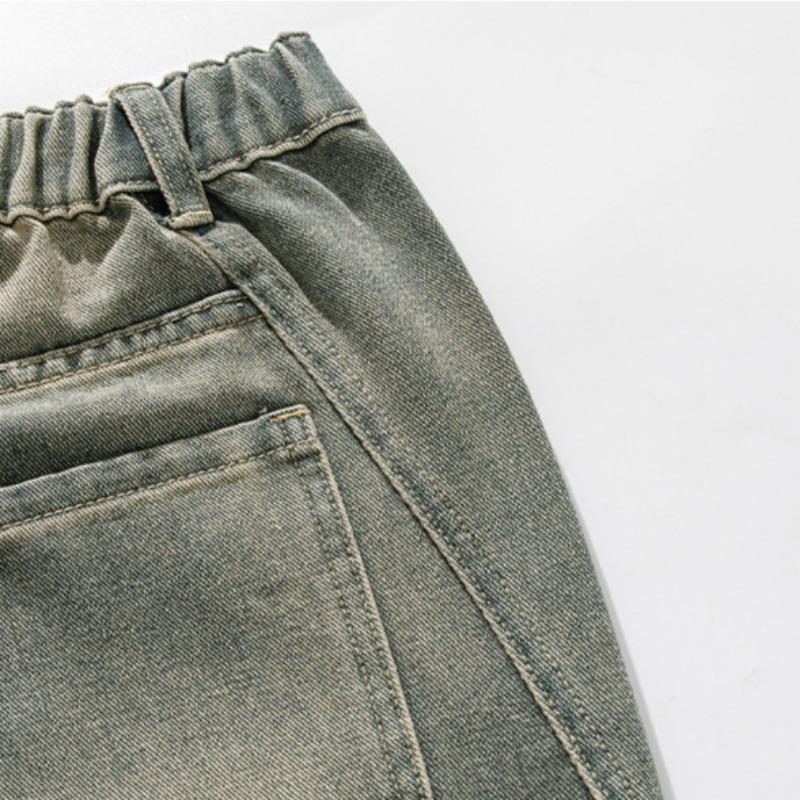 Spring and Autumn Men's New American Style Retro Loose Split Design Jeans