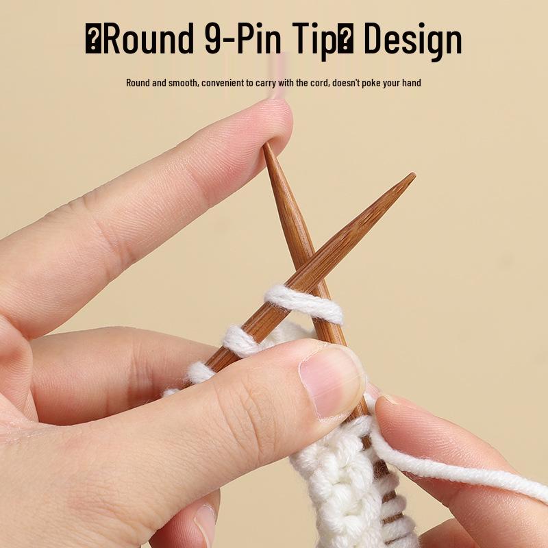 Bamboo & Stainless Steel Circular Knitting Needles - Handmade Tools for Sweater, Yarn, Crochet, and Straight Needles.