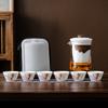Dehua White Porcelain Glass Travel Set Outdoor Accompanying Portable Kung Fu Tea Set Business Gifts Can Be Customized