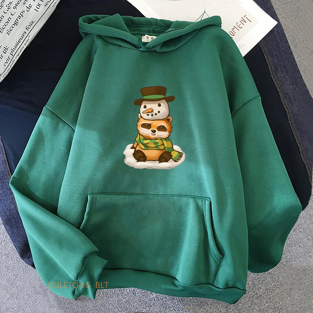 Game Project Zomboid Spiffo Raccoon Hoodies Streetwear Casual Women/Men Hooded Sweatshirts with Pocket Cartoon Kawaii Pullovers