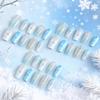 Blue & White Snowflake Cat Eye Press-On Nails - 30-Piece Detachable Set