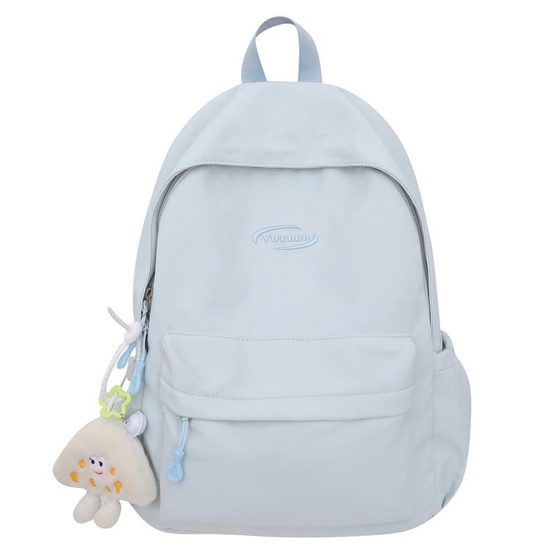 Student schoolbag Korean version solid color casual versatile backpack Japanese lightweight large-capacity campus class backpack