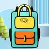 Schoolbag new personality two-dimensional student backpack off-campus tutoring make-up class printed LOGO three-dimensional comic bag