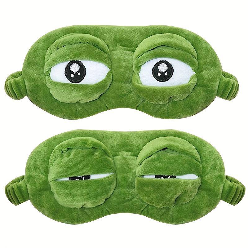 

3D cute frog sleep eye mask natural protective film lunch break women and men soft and portable suitable for travel office to re зелений
