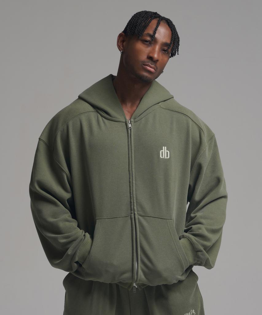 Phermenon [Set] Pigment Oversized Cut 2-Way Zip-Up Hoodie + Pigment Oversized Wide String Jogger Pants (3 Colors)