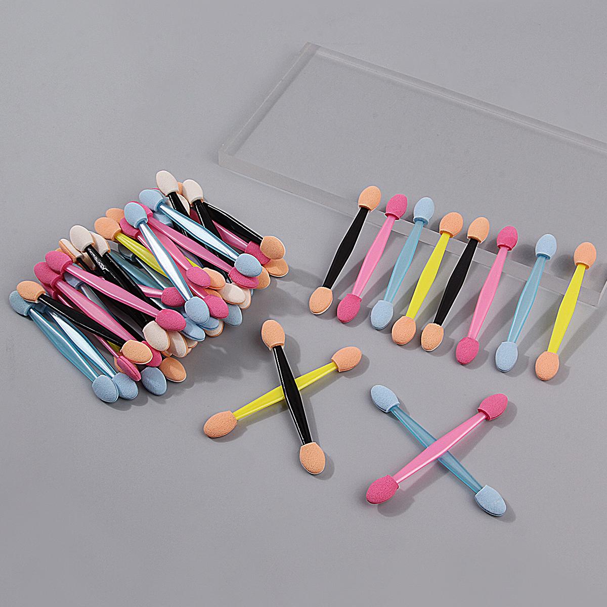 

50PCS multi-color double-headed sponge eyeshadow brush,eyeshadow makeup sponge stick, portable precise coloring eye makeup brush