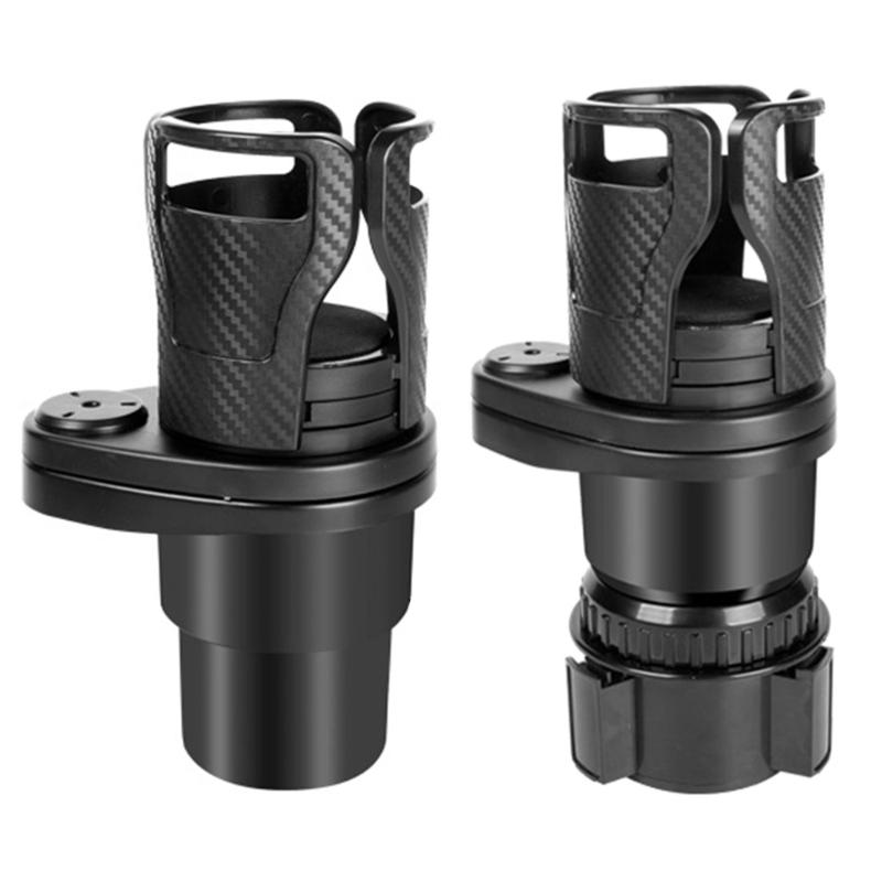 Car Drink Beverage Storage Solution Flexible Adjustment Carbon Fiber Look 360 Degree Rotating Base for Frequent Drivers