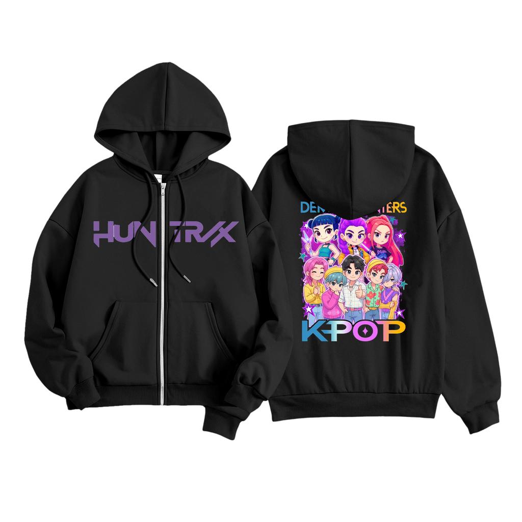 Kids Fashion Women's Lightweight Long Sleeve Zipper Hoodie Printed Hoodie With Pockets