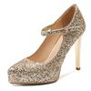Luxury High Heels Pumps Bridal Wedding Shoes Woman New 2025 Platform Large Size Sequined Gold Heeled Party Dress Shoes Ladies