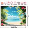 2D Tropical Flower Beach Backdrop Palm Tree Ocean Photography Background