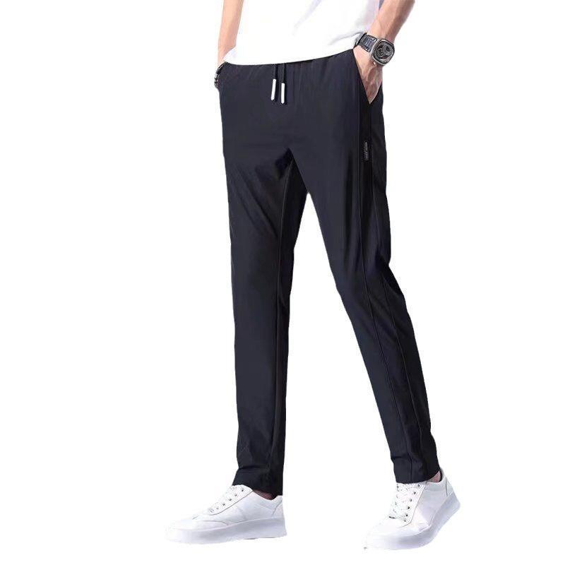 2024 Men's Summer Ice Silk Stretch Loose Straight Casual Pants