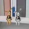 2Pcs Rabbit Figurine UV Electroplating Adhesive Sitting Long Ear Bunny Figurine Plastic Car Dashboard Decoration Christmas Gift
