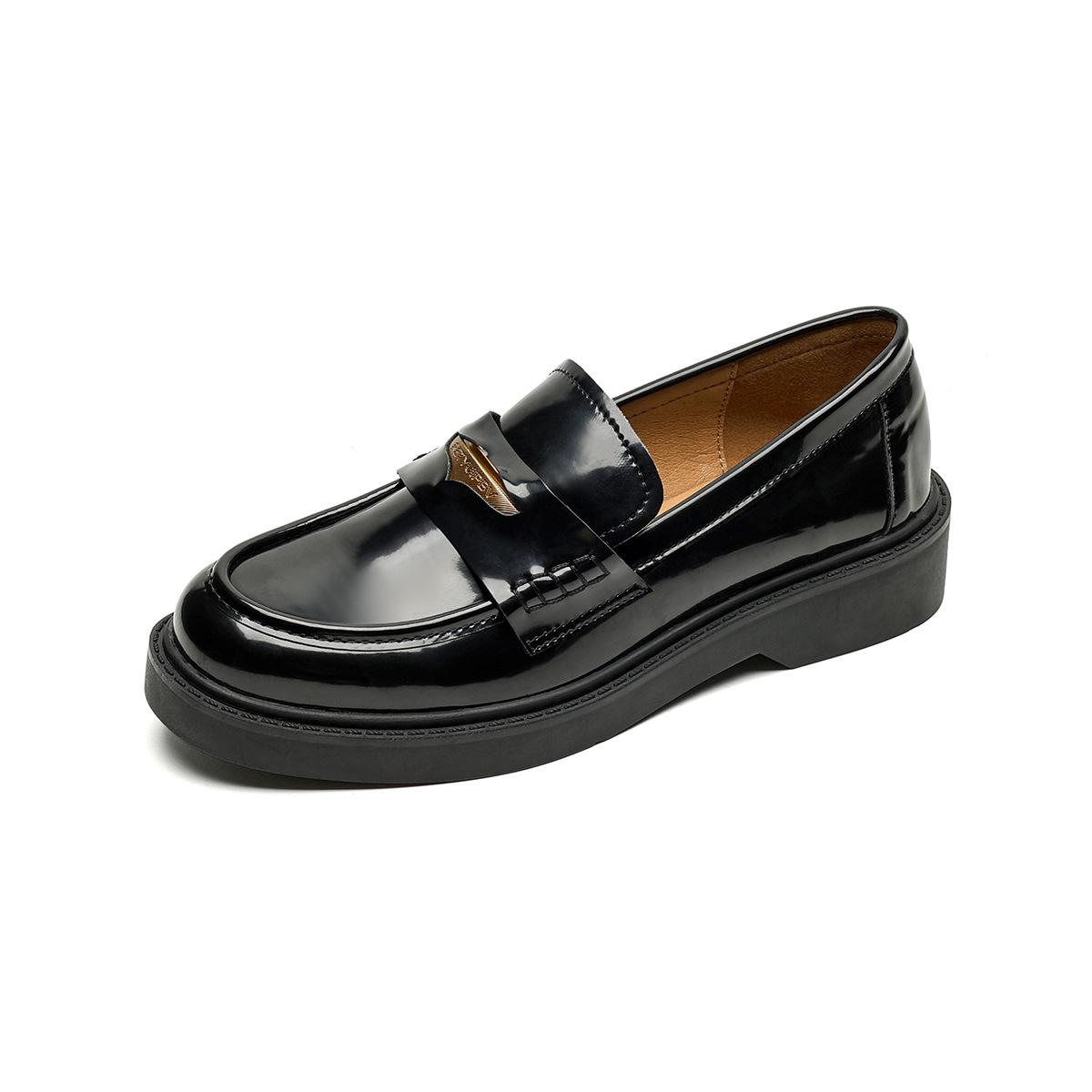 

Weiwei Girl 1083-1 Премиум Лоферы Женские Платформа 2025 Новый Темперамент Ретро Британский Маленький Кожаные Туфли 35