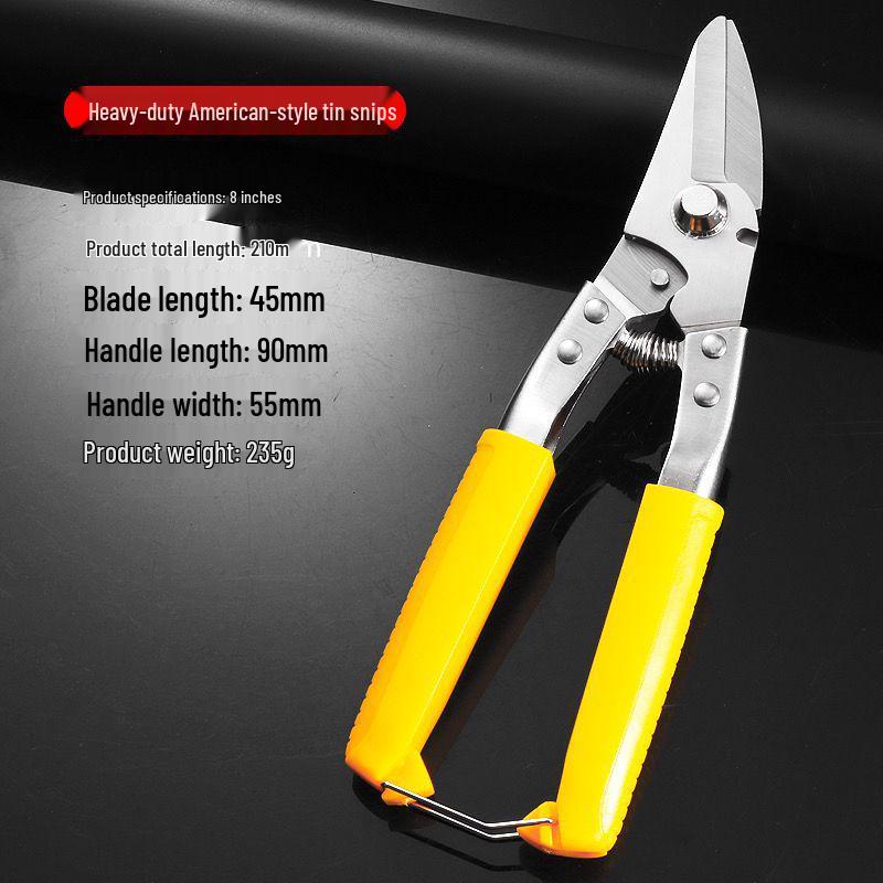 

Industrial Tin Snips: Multifunctional Handcraft Scissors & Wire Cutter for Electricians, Metal, and Steel Wire.