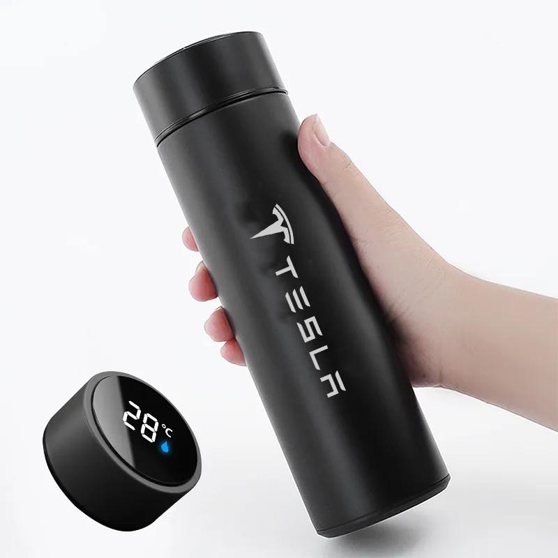 Car 500ml Intelligent Temperature Display Insulating Cup For Tesla Model 3 Model Y Model S Model X Auto Interior Accessories