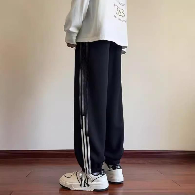 Spring and Autumn Men's New American Style Retro Leg Bangle Sports Casual Side Striped Sweatpants