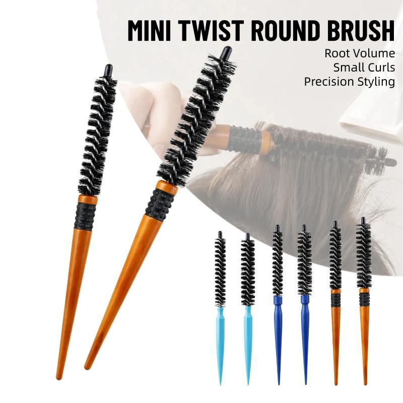 Salon Professionelle Mini-Rundbürste 1/2 Stück 16 mm/22 mm Verdrehtes Design Leicht für kurzes langes Haar DIY Friseur