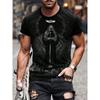 Summe Street Men's T-shirt Skull Print Men's T-shirt Casual Short-sleeved Top Outdoor Sports Fashion Men's T-shirt