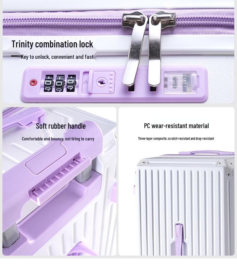 2026 Multifunctional 24-inch Durable Trolley Case with Combination Lock for Students' Travel