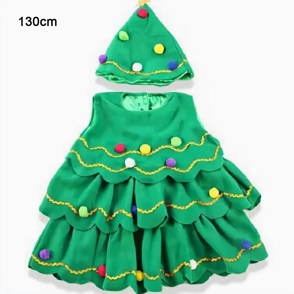 Polyester Kids Dress Leeveless Cosplay Costume Fashion Christmas Tree Costume  Kids